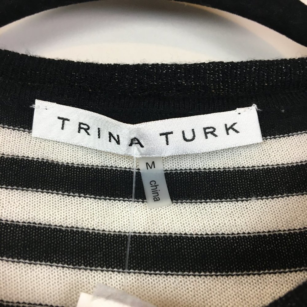Trina Turk Stripe 100% Merino Wool Colette Sweater - Picture 4 of 8